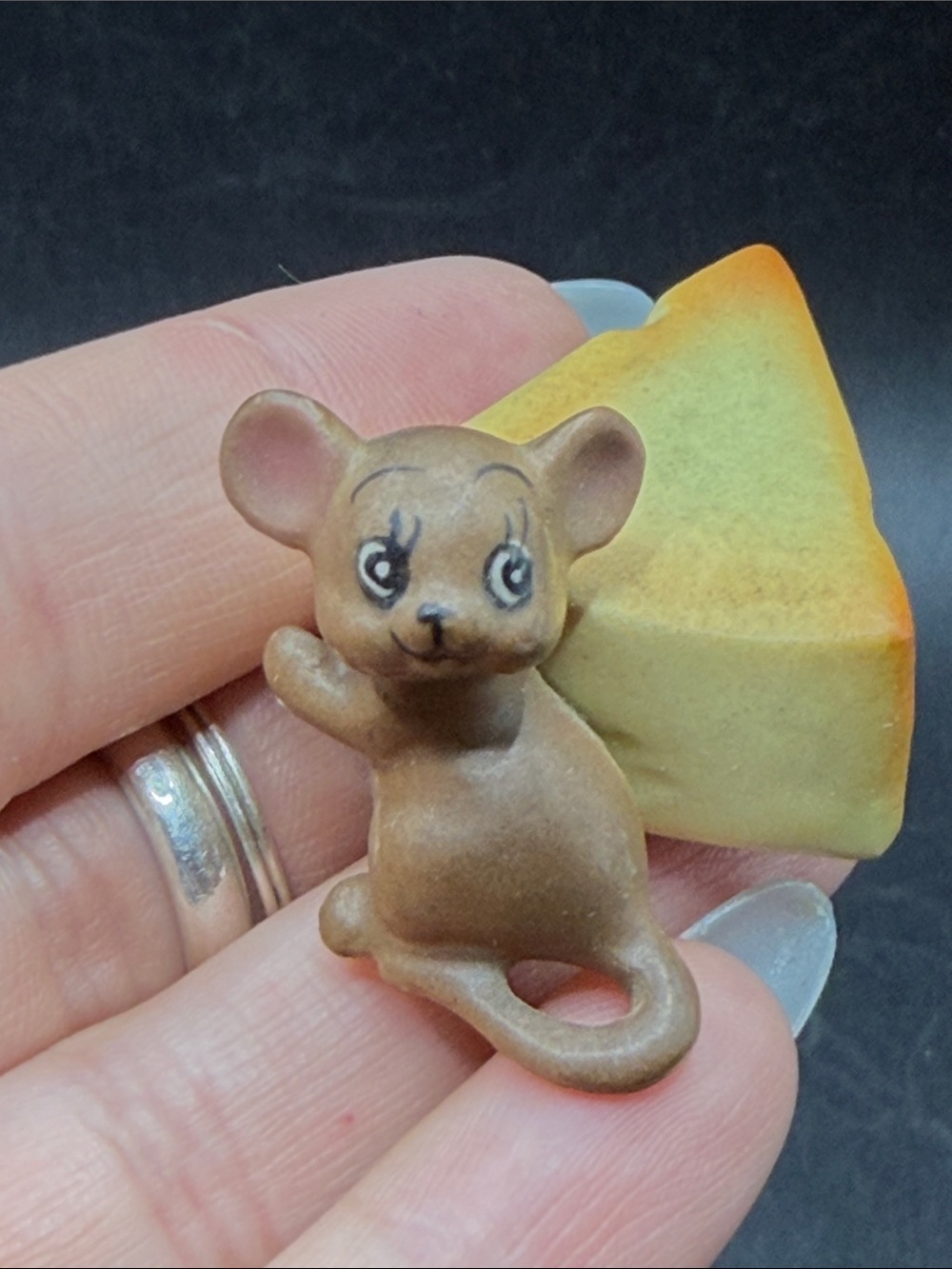 Josef Originals Vintage Mouse & Cheese Anthropomorphic MCM Kitsch Mini Ceramic
